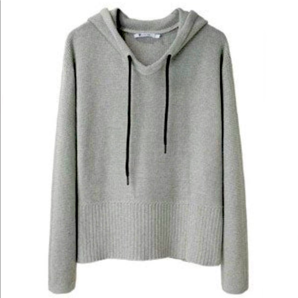 Alexander Wang Hooded Chunky Knit Poncho Grey